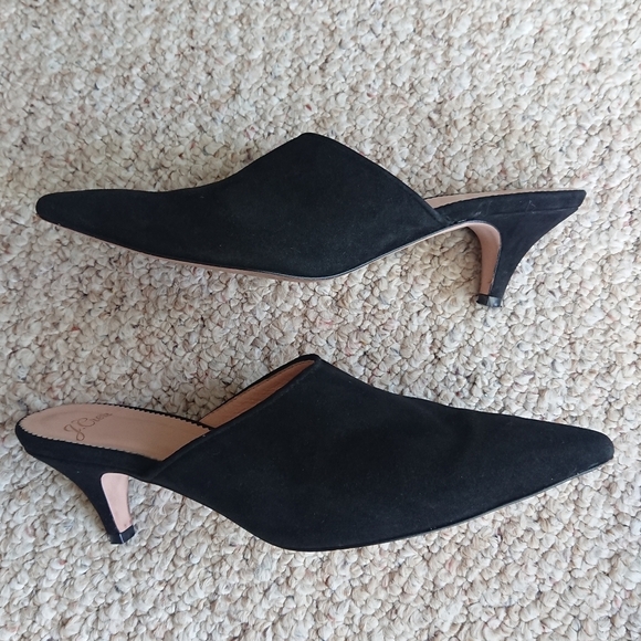 J.Crew pointy toe black suede leather mules size 6 - Picture 4 of 14